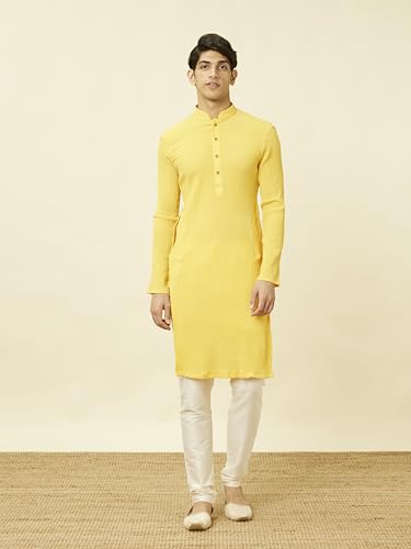 Image of Manyavar Men's Spandex Solid Kurta (1pc)