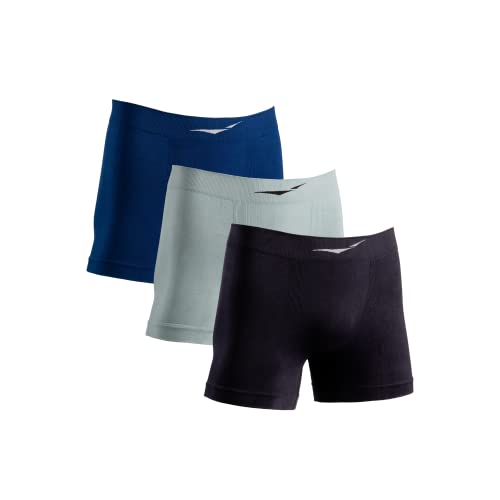 Kit 3 Cuecas Boxer Sem Costura, Onnist, Masculino (EG, Preto/Cinza/Marinho)