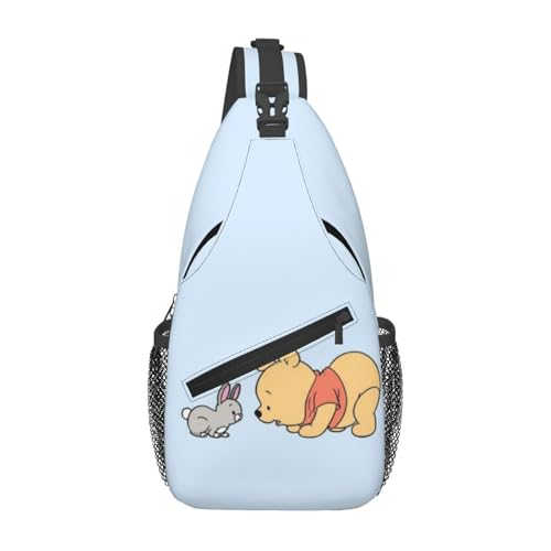 スリングバッグ ウエストバッグ くまのプーさん かわいい 漫画 斜めがけバッグ 大容量 軽量 防水 人気 アニメ ショルダーバッグ 登山 旅行