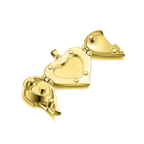 Heart Cremation Urn Necklace for Ashes, Custom Solid 10K 14K 18K Real Gold Wing Heart Urn Necklace, Personalized Memorial Jewelry Keepsake Necklace for Women2