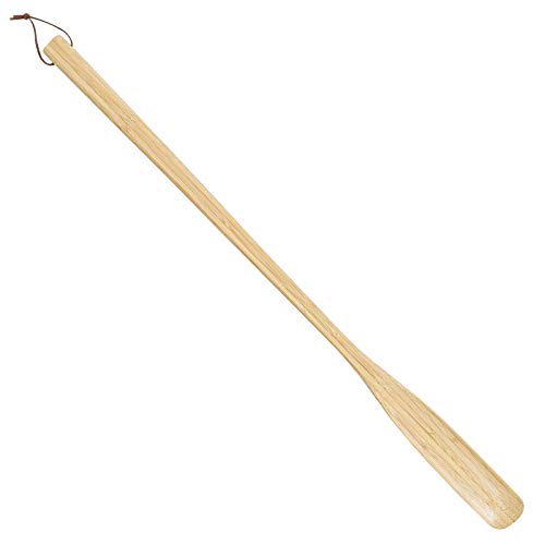 55.1 cm langer Stiel aus Bambusholz, 100 % Bambus, langer Griff aus Holz für Senioren, Frauen und Männer zum Stehen, professioneller Schuhlöffel aus Holz mit Lederband zum Aufhängen, beige, X-Large Cover
