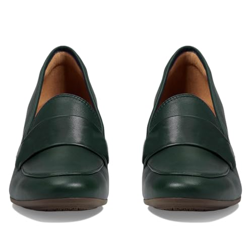 Image of SHODENSE Women Chunky Kitten Heel Pumps Shoes Round Closed Toe Slip On Suede Penny Loafers Matte Block Mid Heels Dress Loafer Almond Toe Comfort Oxford Shoes Office Work Classic Elegant 4-11 M US