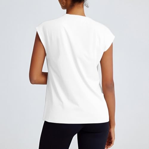 Women's Moisture Wicking Athletic Shirts - Tennis Pickleball Tops, Gym Workout Tee with Cap Sleeve, Quick Dry Exercise Shirt2