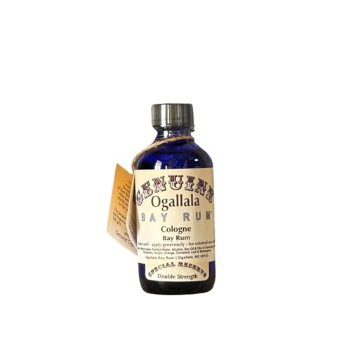Ogallala Bay Rum | Double Strength Genuine Cologne For Him | Hand Crafted | Old Fashioned Bay Rum Scent | 4 oz Bottle