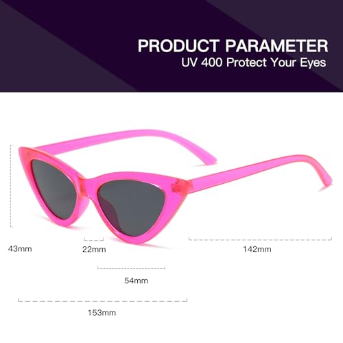 Retro Vintage Narrow Cat Eye Sunglasses for Women Clout Goggles Plastic Frame2