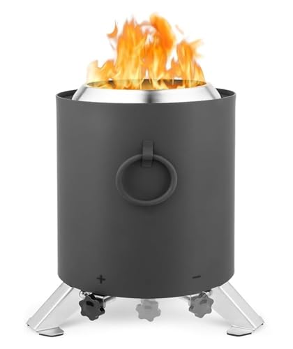 Fogata, Brasero de Mesa con Control Llama y Soporte, Mini brasero bajo Humo 6,3x9,5 for Patio al Aire Libre Bolsa Viaje pincho para Patio, jardín