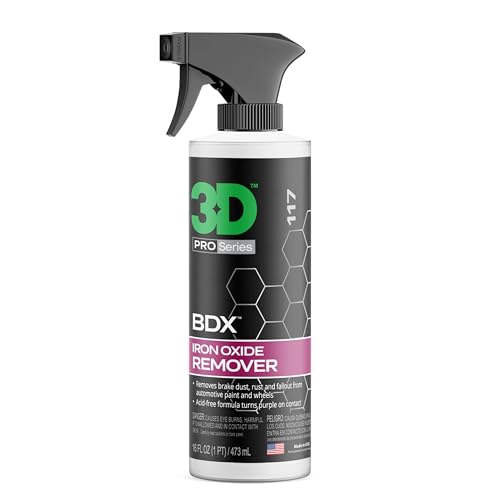 3D BDX Iron Remover – Fast Acting Fallout & Brake Dust Cleaner | Purple Color-Changing Spray for...