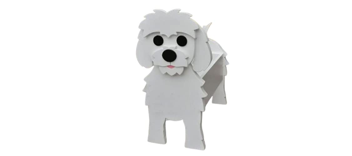 HTDZDX Dog Planter Plant Pots, Cute Animal Shaped Cartoon Flower Planter, Unique Dog Design Garden Plant Pots,Planters for Outdoor,Garden,Patio Decoration,Maltese,35 * 20 * 22cm