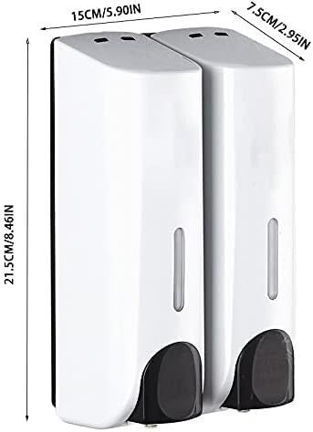 Dispensador de jabón Pared Doble Cabezal, 350 ml X2, Material ABS, Blanco y Negro | White