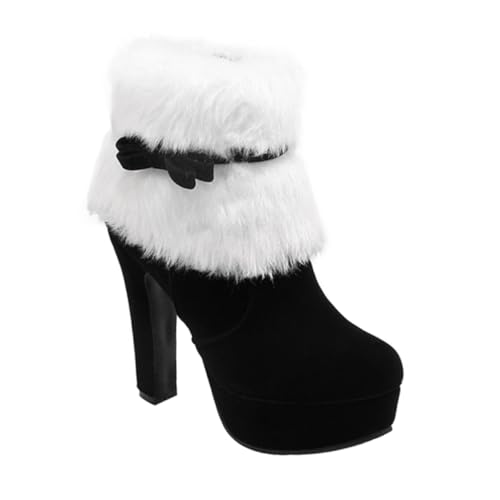 Bottines de Noël à talons hauts pour femme chaussures d'hiver antidérapantes