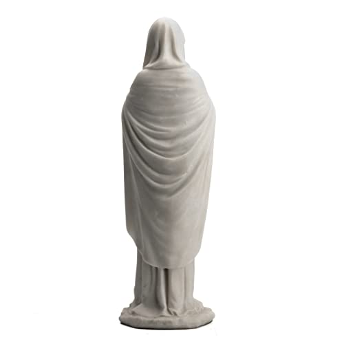 Estatua Virgen María Resina Blanco Mármol 11.75 in miniatura 5