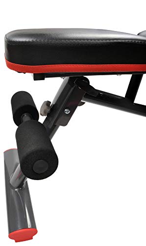 HulkFit Adjustable and Foldable Utility Weight Bench for Upright, Incline, Decline, and Flat Exercise (Regular)