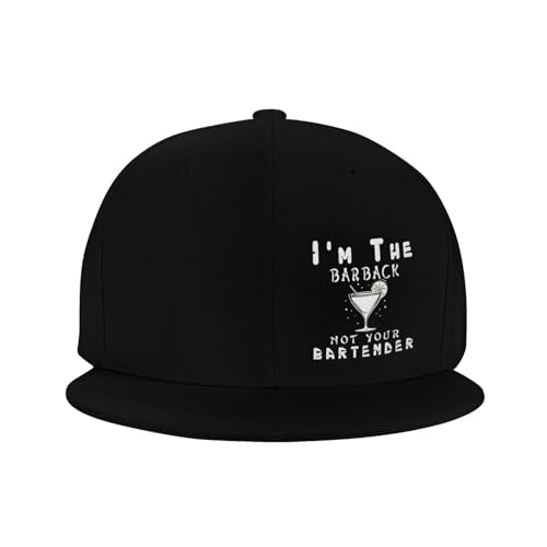 Gorra plana ajustable unisex negra miniatura 2