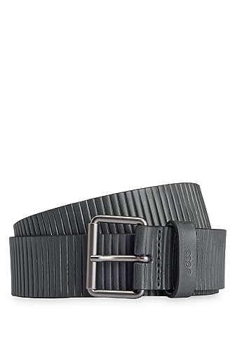 BOSS Men's Scott-cut Sz35 Textured Leather Belt with Logo Loop