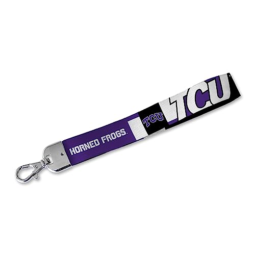 Rico Industries NCAA TCU Horned Frogs - TCU Wrist Lanyard Key Chain, Cute Wristlet Strap Keychain Holder for Women Men Car Keys ID Badges Card Wallet Phone Camera