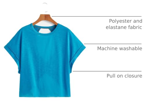 Image of SOLY HUX Women Open Back Tops Workout Backless Tee Casual Athletic Shirts Short Sleeve Oversized Gym T Shirt