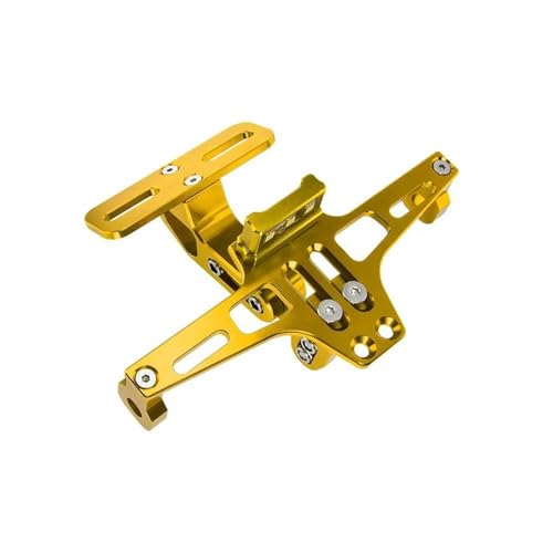 BTCTLPLMKK Z750 Z800 ヤマハ MT07 MT09 MT10 R1 3 用 バイク用リアナンバープレートマウントホルダーとウィンカーライト バイク用 ナンバープレートステー(ゴールド)