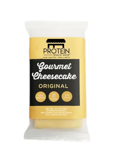 Protein Snack Shop Gourmet Keto Cheesecake Dessert Bars - 3g Net Carbs - Real Cream Cheese - Gluten Free - Diabetic & Celiac Friendly (10 bars) (Original)