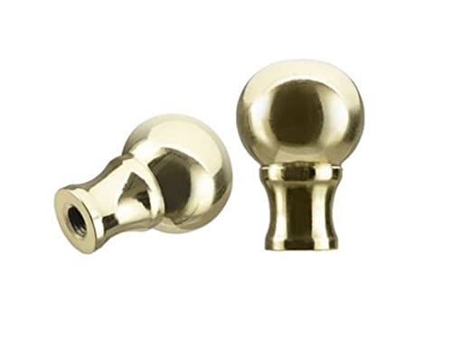 Image of Aspen Creative 24018-12 Steel Lamp Finial in Brass Plated Finish, 1 3 /8 inch (2 Pack)
