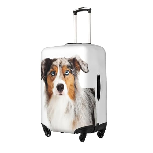 Australian Shepherd Dog Travel Luggage Cover Fits 18-32 Inch Luggage, Stretchy Suitcase Cover Protector with Concealed Zipper for Wheeled Suitcase Tsa Approved2