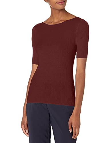T-shirt Vince manches courtes côtelées rouge en taille S pour femme