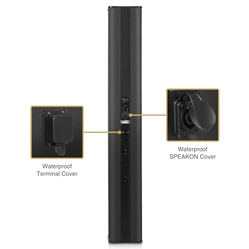 Altavoz de columna de matriz de línea compacto negro resistente a la intemperie 4