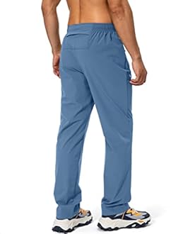 Pudolla Men's Workout Athletic Pants Elastic Waist Jogging Running Pants for Men with Zipper Pockets