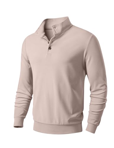 JMIERR Men's Casual Pullover Sweatshirts Long Sleeve Lightweight Knitted Fleece Thermal Mock Neck Sweater