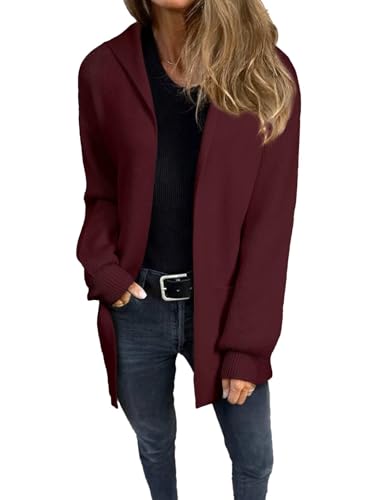 Astylish Women's Oversized Cardigan Sweater Open Front Hoodie Long Sleeve Fall Outfits 2025 Casual Outerwear with Pockets