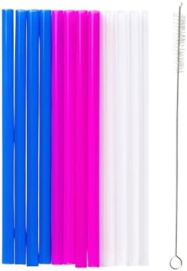 Tasty Ocean Blue Drinking Straws with Brush - Reusable, Tasteless & Dishwasher Safe Drinking Straws, 13 Pieces, 20cm image 4