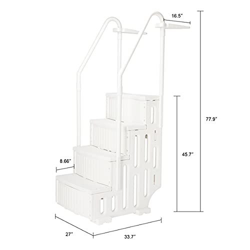 Escalera para piscina 85 x 68 x 198 cm blanca de plástico miniatura 2