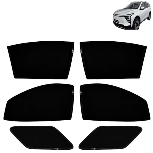 Image of KINGSWAY Car Sun Shade Curtains Only Compatible with Mahindra XEV 9S (2026 Onwards) | Z-Black Fix-Type (Non-Magnetic) | UV & Heat Protection | Pack of 6 Pcs