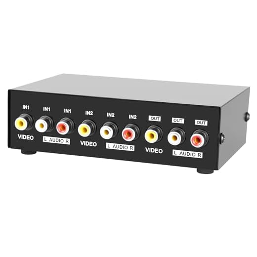 Panlong 2 Port AV RCA Switch 2 in 1 Out Composite Video L/R Audio Switcher Selector Box for DVD Player, Sega Genesis, SNES, N64, PS2/3 Game Consoles