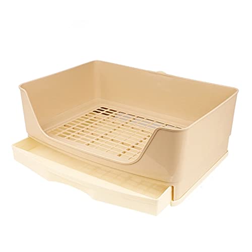 Arenero Gato Caja de arena de conejo grande con caja de cajones, caja de inodoro de la esquina de la esquina de la cornería de la pet de mascotas con la rejilla for la operación fácil, mascota más gra
