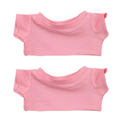 Xyrmync ぬいぐるみ用 Tシャツ 2点セット, 10cm-20cm対応, 人形服 (Pink, 20cm)