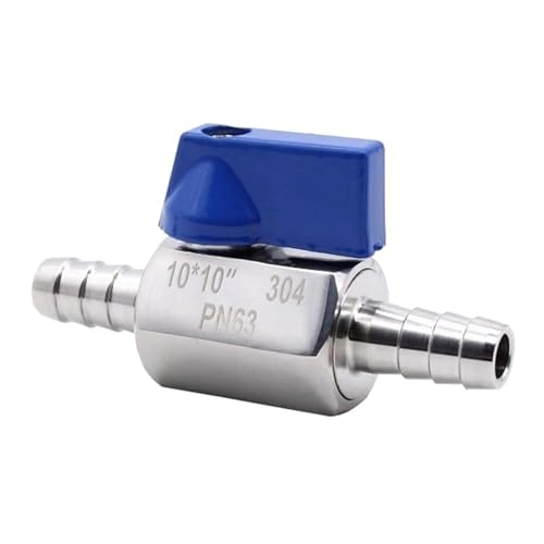 RSHuiOUXX Stainless Steel Round Valves Barb Shut Off Valves for Water Oil Fuels Control in Garden and Industrial Use