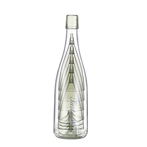 Dolity Copos de champanhe de plástico para viagem reutilizáveis copos de vinho com garrafa de armaze