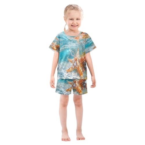 Starfish Kids Pjs Set Boys Girls Summer Short-Sleeve Sleepwear Pajamas 2PCS3