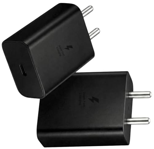 25w PD 3.0 Superfast Charging Adapter Compatible with Galaxy A55|A16|A36|A56|A35|A06| M36|M35|M16|M07|M17|M06|M05|M56|F36|F06|F05|F56|F16| Original Charging Speed (Black)