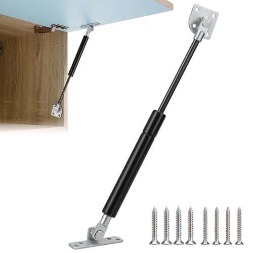 Ammortizzatore a gas, 300 N/30 kg, per armadi, porte, finestre pieghevoli, tetti apribili, cappe auto, dispositivi meccanici (1 pezzo, nero)