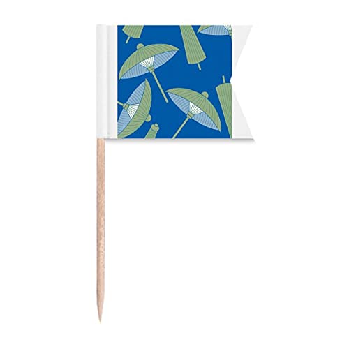 Parapluie en papier vert pour gâteau de fête et plaque de fromage - 2