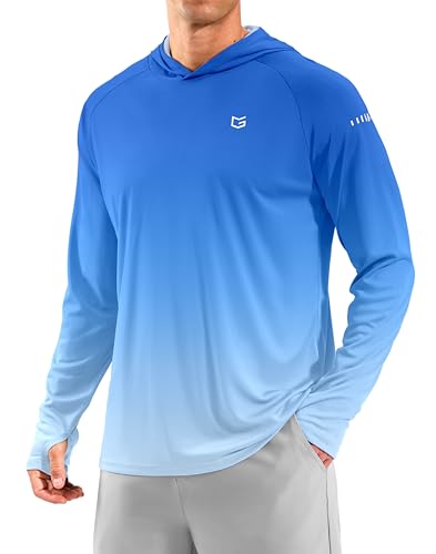 Image of Men's Sun Protection Hoodie Shirts Long Sleeve UPF 50+ Swim Shirts for Men Rash Guard Fishing Shirt Quick Dry