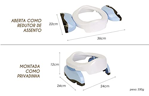 Privadinha Infantil Azul Desfralde 2 em 1 Redutor Assento Sanitário Portátil Gear Baby