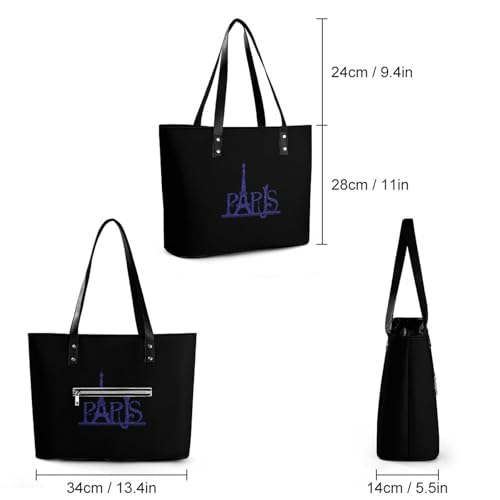 Frence Paris Women's Leather Handbag Shoulder Bag Tote Purse Bags for Shopping Travel2