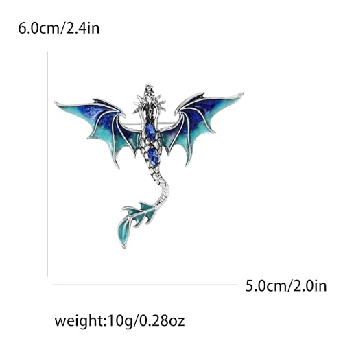 Image of Dragon Brooch for Men Suit Lapel Enamel Pins for Suits Fashion Accessories Shirt Clip