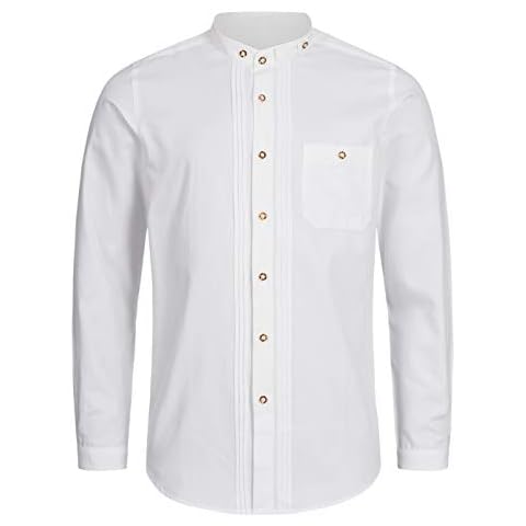 Stockerpoint Trachtenhemd OC-Fredi | Weiss mit Stehkragen| Regular Fit M Cover