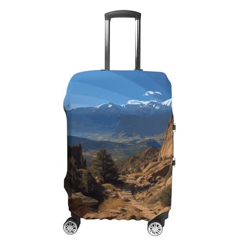 Carry on Luggage Cover Pikes Peak Colorado Suitcase Covers for Luggages Tsa Approved Travel Luggage Sleeve Protector Elastic Suitcase Protector Anti-Scratch Washable Fits 19-30 Inch Case -S