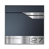 Metzler Cassetta postale doppia Antracite RAL 7016 per 2 famiglie con portagiornali e numero civico – 2 targhette in acciaio inox incise al laser – impermeabile e anticorrosione | Albrecht