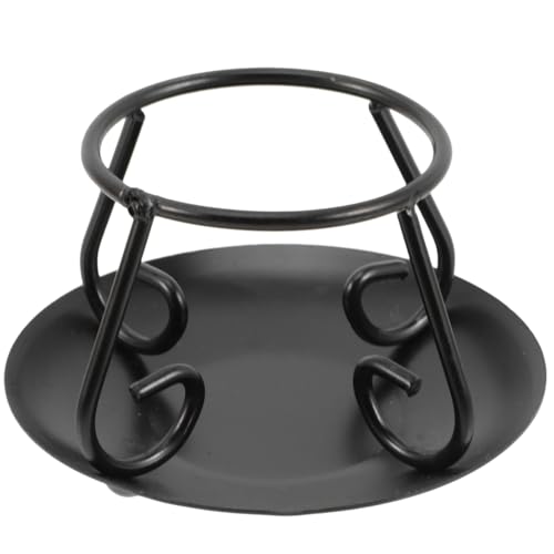MUCKLILY Cast Iron Pot Stand Vintage Cauldron Holder Desktop Cooking Rack 4.13X4.13X2.75In Stable Anti-Slip Metal Pot Bracket for Kitchen Organization