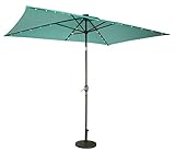 Trademark Innovations Rectangular Solar Powered LED Lighted Patio Umbrella - 10' x 6.5' - (Teal)
